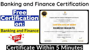 Certificate in sme lending and alternative data. Banking And Finance Free Certification Verified Certificate Free Certificate Youtube