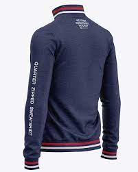 Download Men S Heather Quarter Zip Sweatshirt Mockup Back Half Side View In Apparel Mockups On Yellow Images Object Mockups