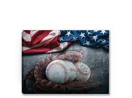 Usa art abstract hand lettering and doodles elements background. Awkward Styles Baseball Canvas Baseball Wall Art With American Flag Proud American Gifts Usa Flag Wall Decor Modern Patriotic Gifts For Home Newegg Com