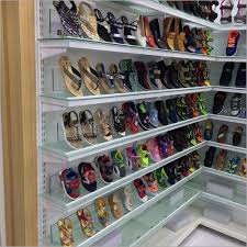 Shelf display unit wall mounted floating rustic reclaimed shabby chic 12 colours. Wall Mounted Shoes Display Rack Size Customize Price 8000 To 15000 Inr Set Id C5477214