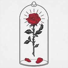 La Belle Et La Bete Beauty And The Beast Drawing Roses Drawing Flower Drawing