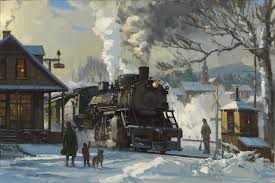 David Tutwiler Train Vintage Train Train Art