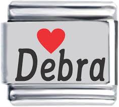 Debra Red Heart Laser Name Italian Charm Link