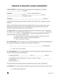 A lease agreement will last for a specified duration of time. Free Oregon Standard Residential Lease Agreement Word Pdf Eforms