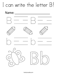 Use one stroke to write the lowercase letter b. I Can Write The Letter B Coloring Page Twisty Noodle