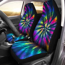 Dark Neon Tie Dye Seat Covers In 2020 Seat Covers Boho Seating Neon