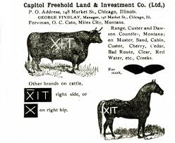 How to read a cattle brand. Xit Ranch Texas History Notebook