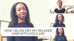 Takes a little longer by it's worth it. How I Blow Dry Relaxed Hair Straight Hair Cold Air No Heat Youtube