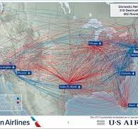 American-US Airways merger maps, 2013 – @airlinemaps on Tumblr