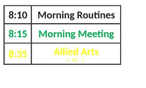 Pocket Chart Daily Schedule Template