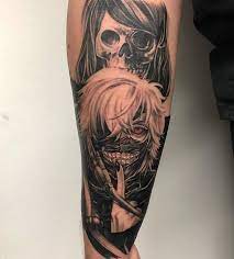 First Session On This Tokyo Ghoul Manga Piece I Started Tonight On My Awesome Client Stoked To Get Back Into It In A Fe Anime Tattoos Tattoos Tattoo Equipment