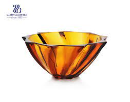 Amber Color Fruit Bowl For Home Decoration