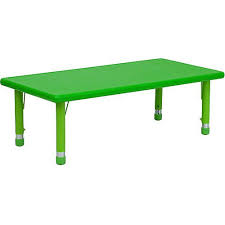 Adjustable Height Rectangular Plastic Activity Table Green Walmart Com Activity Table Flash Furniture Kids Activity Table