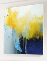 Canvas wall art abstract yellow grey framed wall art paintings for bedroom living room office home decoration modern canvas artwork wall decor ready to hang 12''x16'', 3 pieces. Modern Abstract Painting Large Blue Yellow Wall Art Oversized Abstract Art Artexplore
