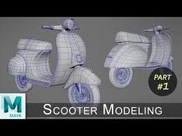 Scooter Modeling Rendering Tutorial Part 01 Maya Cartoon Modeling Series 11 Youtube Maya Modeling 3d Modeling Tutorial Polygon Modeling