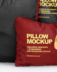 Download Three Pillows Mockup In Object Mockups On Yellow Images Object Mockups PSD Mockup Templates