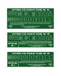 Stanley 45 Cutter Box Labels Woodworking Tools Wood Plane