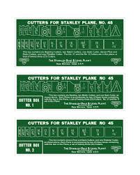 Stanley 45 Cutter Box Labels Woodworking Tools Wood Plane