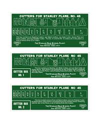 stanley 45 cutter box labels woodworking tools wood plane