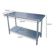 Free shipping on orders of $35+ and save 5% every day with your target redcard. Sportsman 49 In Stainless Steel Kitchen Utility Table With Bottom Shelf Sswtable The Home Depot