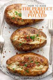 How To Bake The Perfect Potato Recipe In 2021 Baked Potato Oven Pasta Side Dishes Perfect Baked Potato