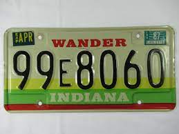 Vintage 1987 Indiana License Plate Wander State Car Tag Etsy License Plate Car Tag Indiana