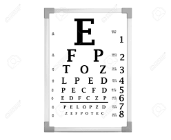 Snellen Eye Chart Test Box On A White Background 3d Rendering