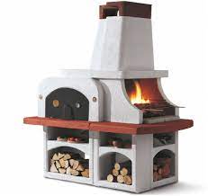 Bereiten sie selbstgemachte pizza im eigenen garten zu. Palazzetti Grillkamin Parenzo Holzkohlegrill Holzbackofen