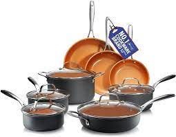 Buy Gotham Steel Pro Hard Anodized Pots And Pans 13 Piece Premium Cookware Set With Ultimate Nonstick Ceramic Titanium Coating Oven And Dishwasher Safe Brown Online In Greece B078ywsnx4