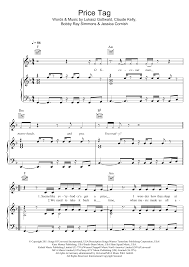 We were asked by annie mac to take jessie j's number one hit and create a mash up which featured on her show on 11/02/11.enjoy. Jessie J Price Tag Feat B O B Sheet Music Pdf Notes Chords R B Score Piano Vocal Guitar Right Hand Melody Download Printable Sku 108074
