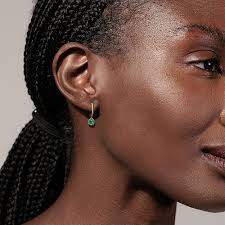 Emerald & Diamond Drop Earrings