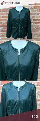 Chico S Dark Green Faux Leather Moto Jacke Faux Leather Moto Jacket Leather Moto Jacket Blue Jacket Woman