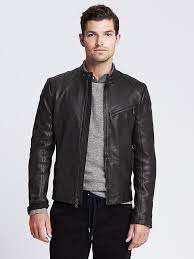 Black Leather Moto Jacket Product Image Business Casual Heren Jassen Heren