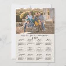 2021 Calendar Beige 2 Custom Photos Happy New Year Holiday Card Zazzle Com In 2020 New Year Holidays Happy New Year Cards Personalized Holiday Card