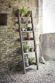Wooden Ladder Shelf Garden Storage Rustic Wooden Shelves Wooden Ladder Shelf