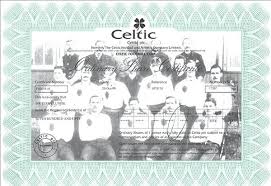 Celtic Plc Ordinary Shares Certificate 1999 Celtic Certificate Number Date