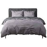 Aminata Wende Bettwasche 135x200 Cm Schwarz Dunkel Grau Perkal Agyptische Baumwolle Reissverschluss Zum Wenden Unifarb Bettwasche 135x200 Bett Wendebettwasche