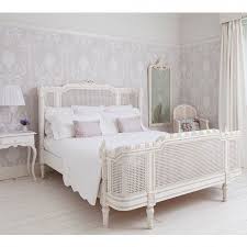 Provencal Lit Lit White Rattan Bed King Size Bed Rattan Bed White Rattan Bed French Style Bed