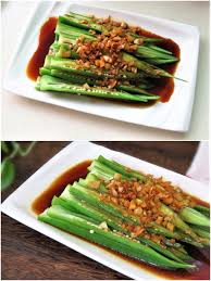 Okra In Garlic Oyster Sauce Salad China Food Chinese Cold Dish Recipe Easy Green Salad Recipes Vegetarian Salad Recipes Chinese Cuisine Recipes