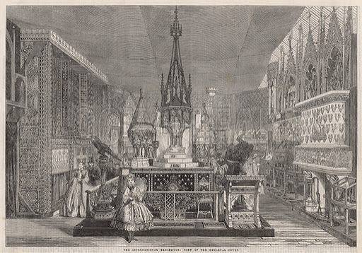 The International Exhibition; View of the Medieval Court stock image | Look and Learn