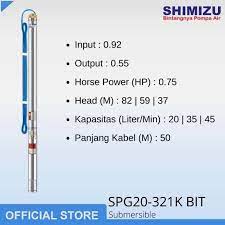Demikian penjelasan tentang pompa air shimizu dari kami untuk anda semoga bermanfaat. Shimizu Spg20 321k Bit Submersible Pump 0 75 Hp Kabel Terbaru Agustus 2021 Harga Murah Kualitas Terjamin Blibli