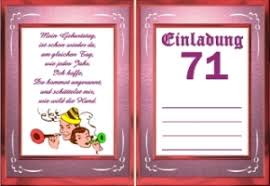 Einladungskarten Geburtstag 71 Jahre Kostenlos