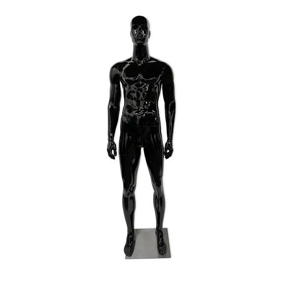 Black Glossy Male Mannequin With Face | Acme Display