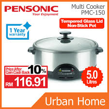 It comes with an adjustable temperature control, dry boil protection and a tempered glass lid for easy viewing of. Pensonic 5 0l Multi Cooker Periuk Pelbagai Pmc 150 Pmc150 Shopee Malaysia