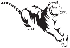 White Tiger Logo Silhouette Art Tiger Logo Tiger Drawing