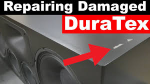 It can be spray applied to create a tough, beautiful, weather resistant and easily maintained texture surface. How To Repair Damaged Duratex Speaker Coating Youtube