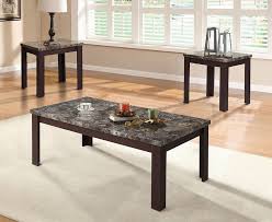 New industrial wagon style coffee table rustic end table magazine holder. Carly Complete 3 Piece Faux Marble Coffee And End Table Set