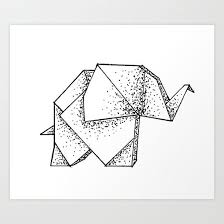 Origami Elephant Art Print Elephant Print Art Origami Elephant Origami Elephant Tattoo