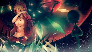 Red Moon Illustration Blonde Haired Female Anime Character Digital Wallpaper Hd Wallpaper In 2020 Anime Art Beautiful Female Anime Anime