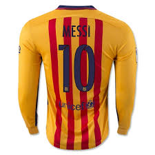 New Lionel Messi Youth Away Ls 15 16 Barcelona Soccer Jersey